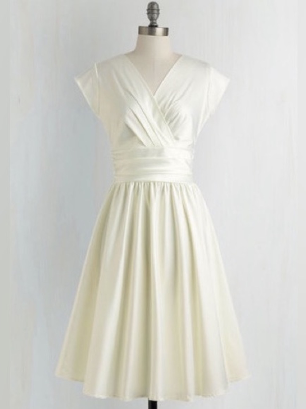 Retrolicious for Modcloth I Love You Ivory Day satin retro dress size XL